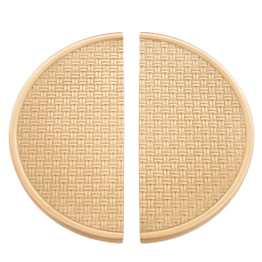 Gold Round Brass Cabinet Handles – Textured Braided Pattern Pulls for Wardrobes, Bookcases, and Wine Cabinets