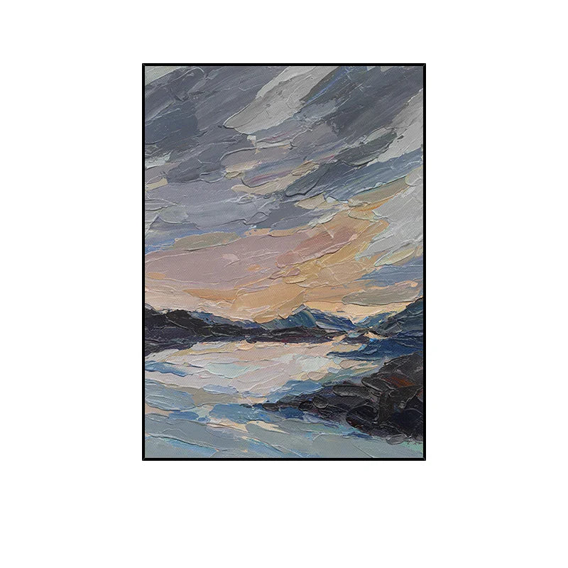 Gray yellow Oil Painting On Canvas Handmade Abstract Landscape Thick Oil Wall Art Hand Painted Large Sized Decoration Paintings