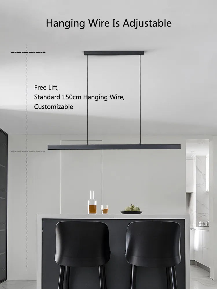 Nordic Modern Dining Room Chandelier - Versatile Lighting for Dining Tables, Bars, Restaurants, Kitchens, and Offices with LED Strip Lamps