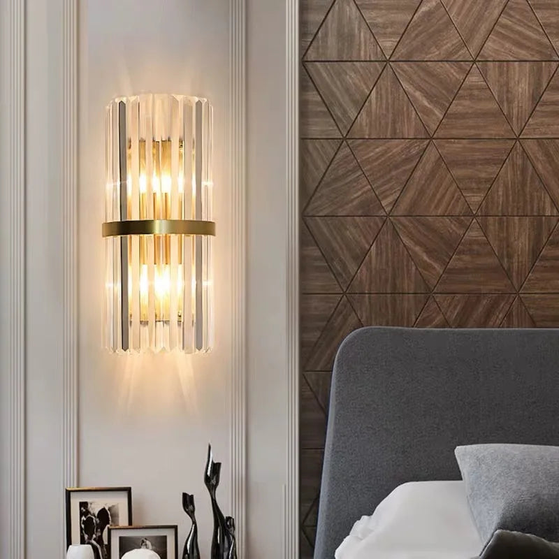 Modern Wall Sconce Lights - Crystal Bedside, Dining, Living Room, Aisle, Corridor, Stair Lighting for Hotel and Restaurant, Glass Lamp