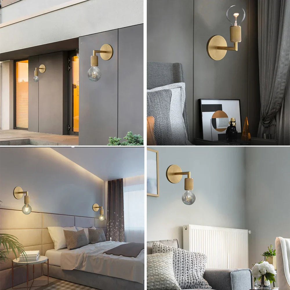 Elegant Gold Glass Wall Lamp - Post-Modern Lighting for Living, Dining, and More