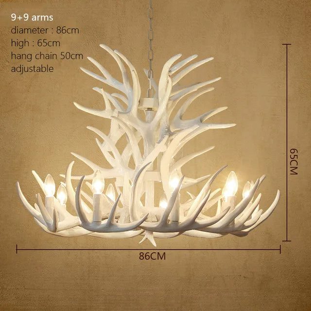 Rustic Antler Chandelier - Industrial Wind Lamps for Restaurant, Internet Cafe, and Hotel Decor