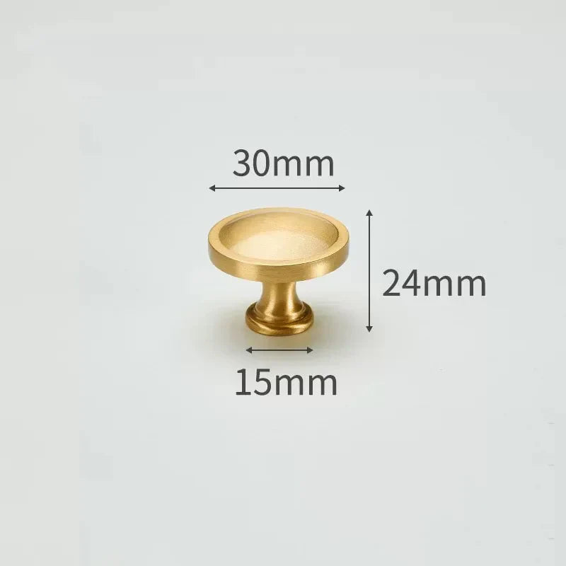 Modern Simple Solid Brass Cabinet Knobs – Wardrobe Handles and Kitchen Pulls