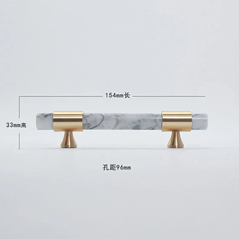 Natural Stone Cabinet Handles – Brass and Marble Wardrobe Knobs for Nordic Furniture