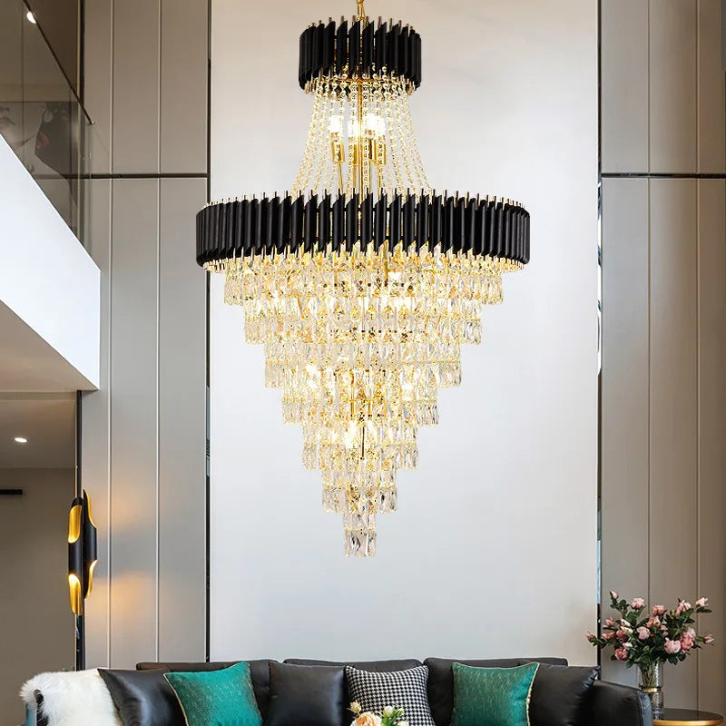 Luxury Modern Chandelier for Living Room - Elegant Gold Decor for Staircases, Hallways, and Spirited Ambiance