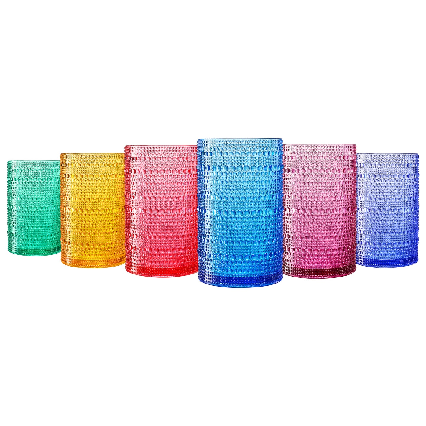 Madrid Acrylic Highball Hobnail Glassware, Set of 6