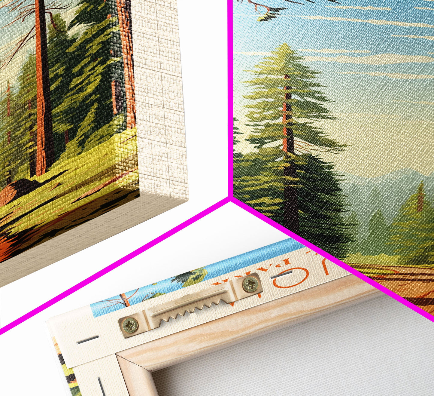 Sequoia National Park California Travel Art, National Park Print, Minimalist Travel Art, Midcentury Modern Style Landscape Painting