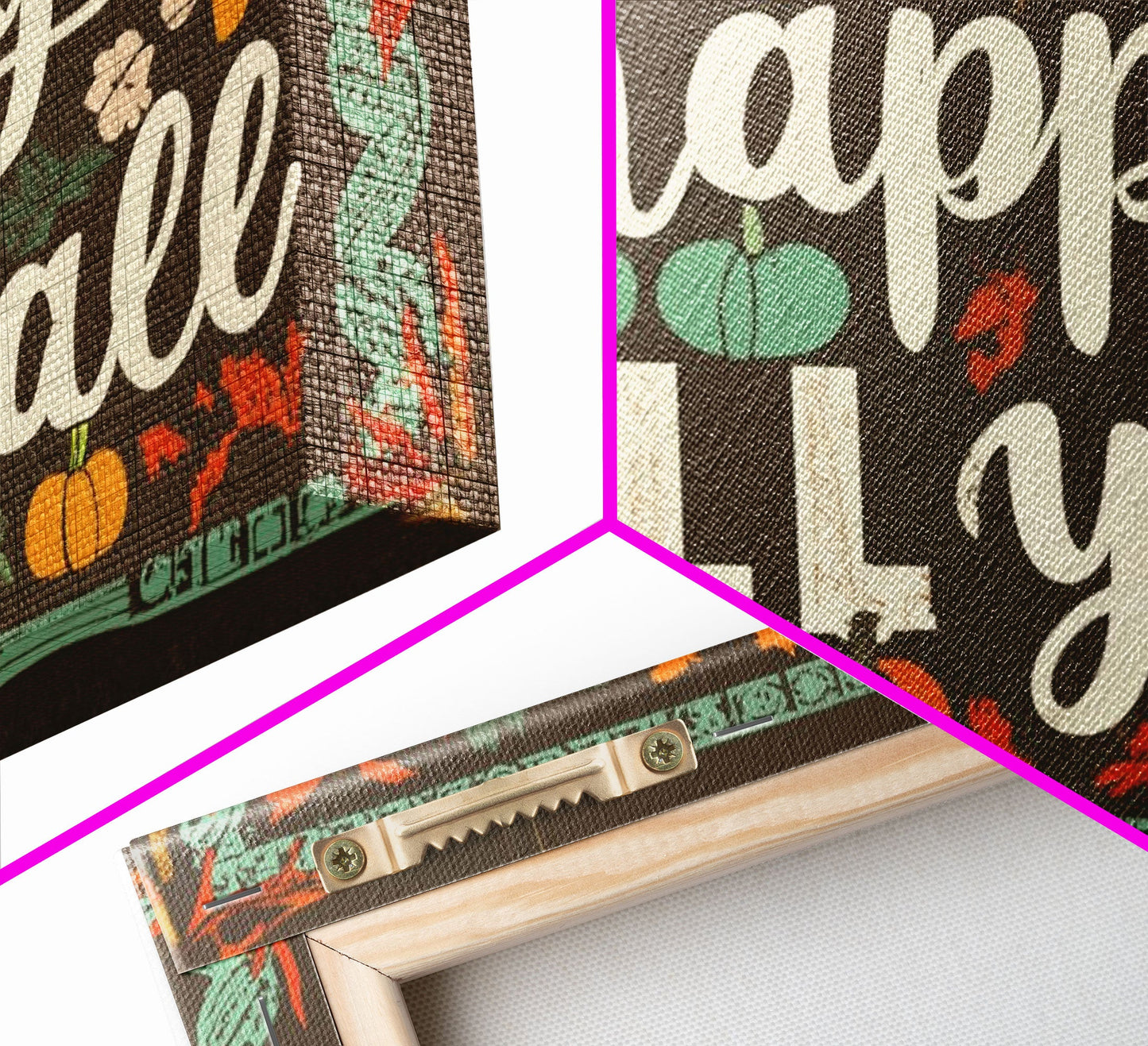 Happy Fall Y'all Typography Art, Rustic Farmhouse Decor, Framed Canvas Print, Canvas Sign, Fall Sign, Thanksgiving Sign Primitive Wall Art