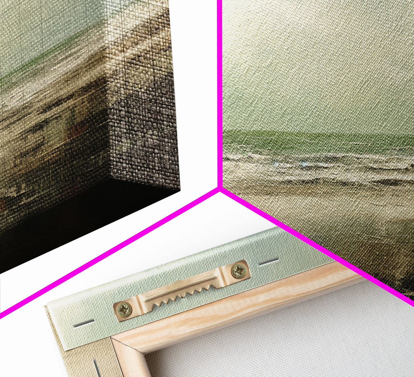 Landscape Oil Painting Canvas Print Wall Art, Nature Framed Large Gallery Art, Minimalist Art, Ready To Hang, Moody and Drab Art