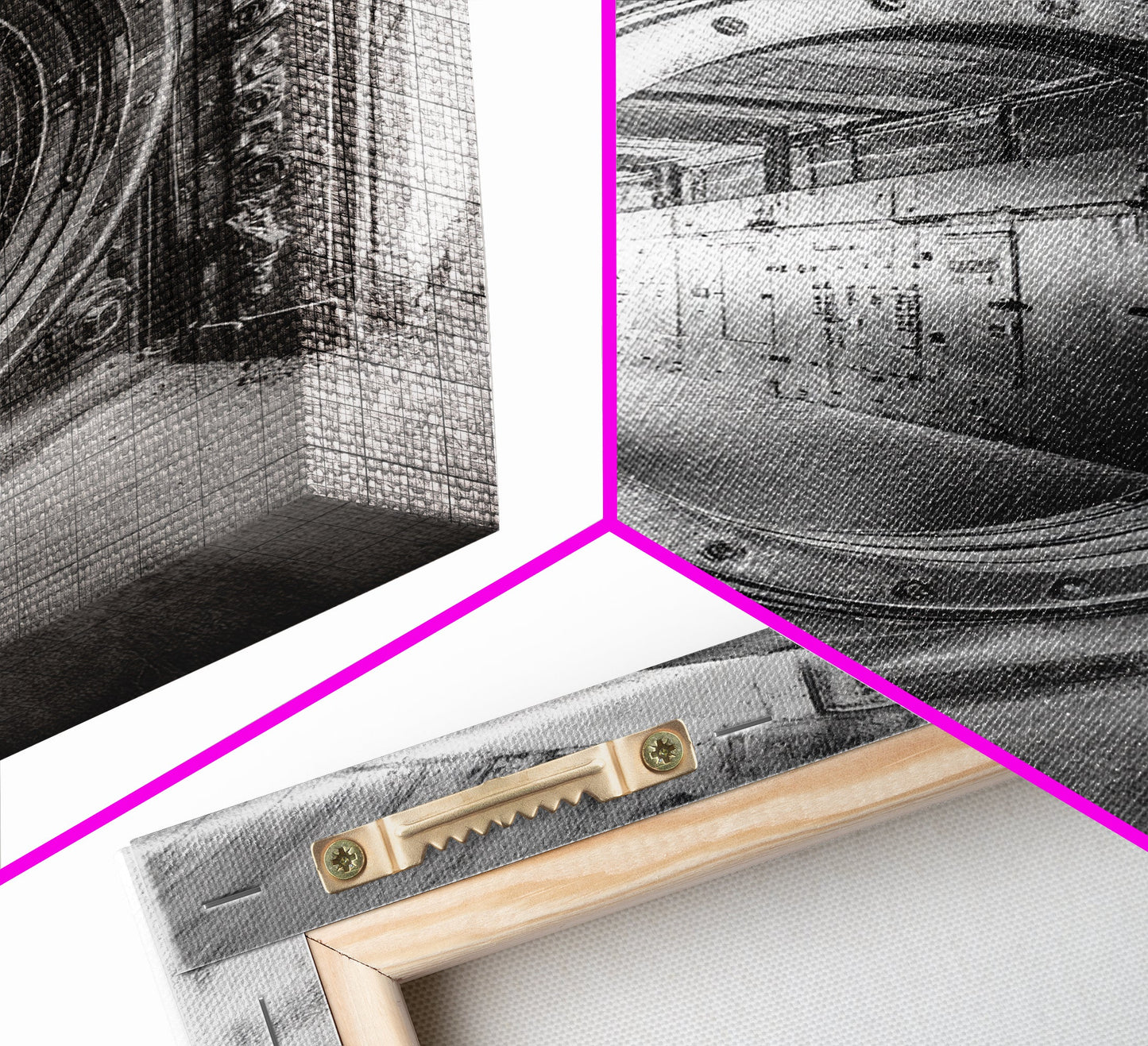 Bank Vault Door, Industrial Design, Urban Texture, Canvas Print, Masculine Office Decor, Steampunk Wall Art, Black White Print