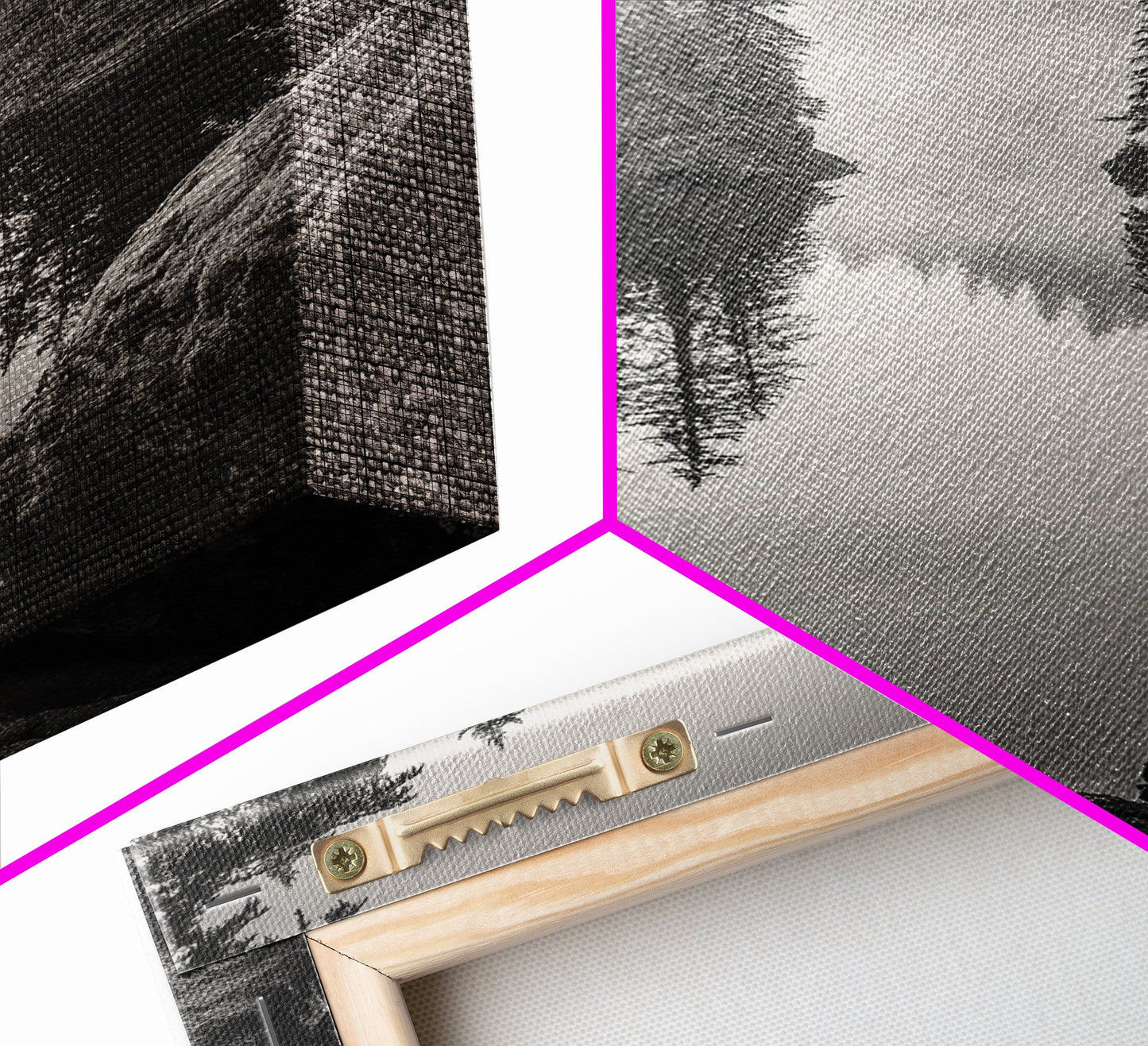 Misty Forest, River Reflection, Foggy Pines, Mountain Silence, Framed Canvas Print, Bedroom Wall Art, Tranquil Nature Photography, Zen Decor
