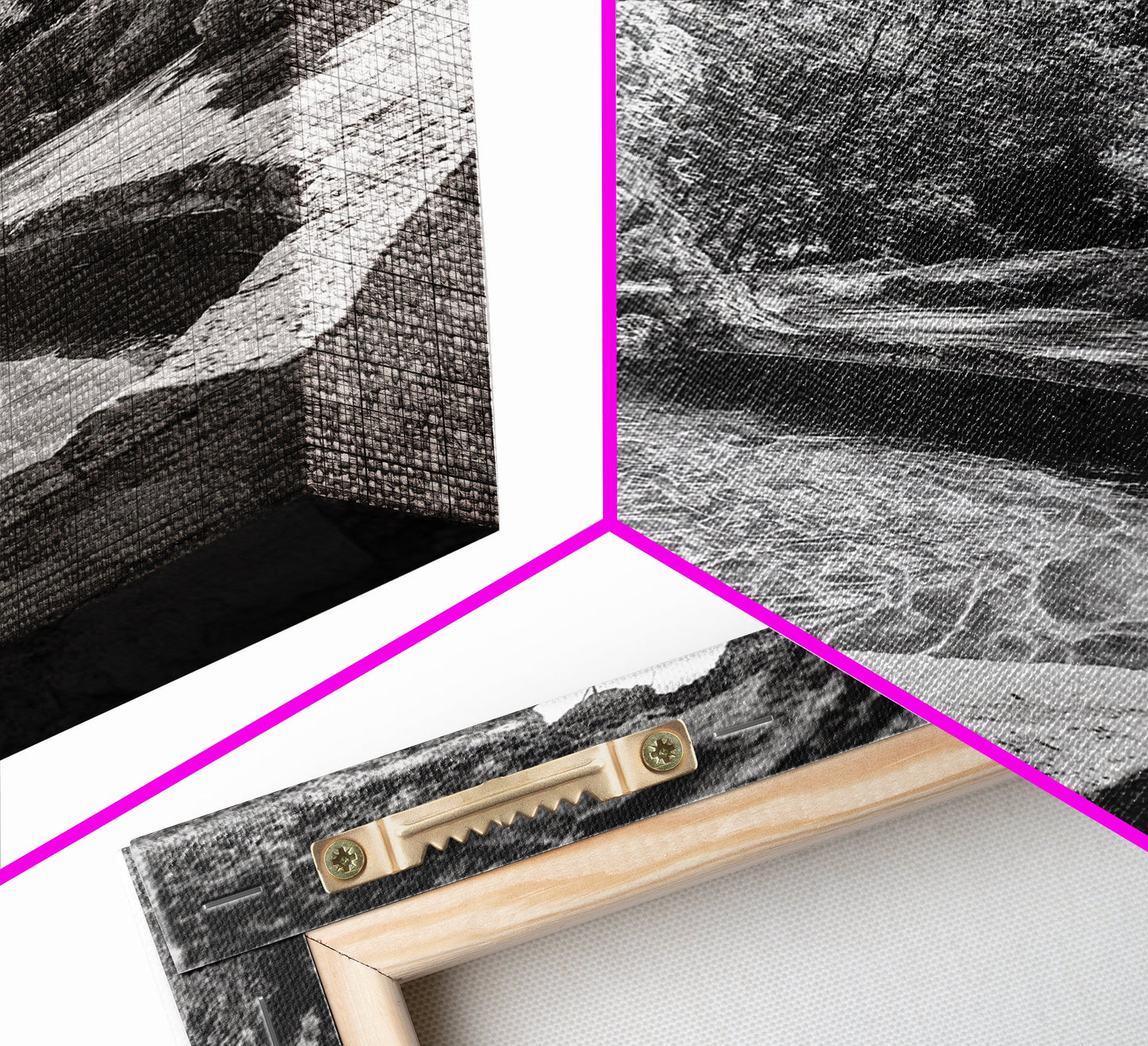 Hidden Pool Grotto, Tropical Oasis, Black and White Photo, Canvas Print, Spa Bathroom Art, Zen Vibes, Modern Nature Wall Decor