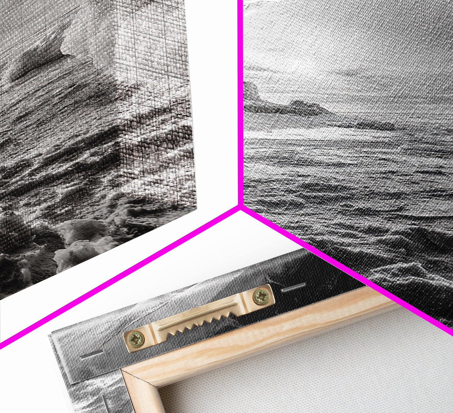 Ice Cave Opening, Winter Wonderland, Arctic Light, Framed Canvas Print, Bedroom Wall Art, Nordic Landscape, Minimalist Winter Art