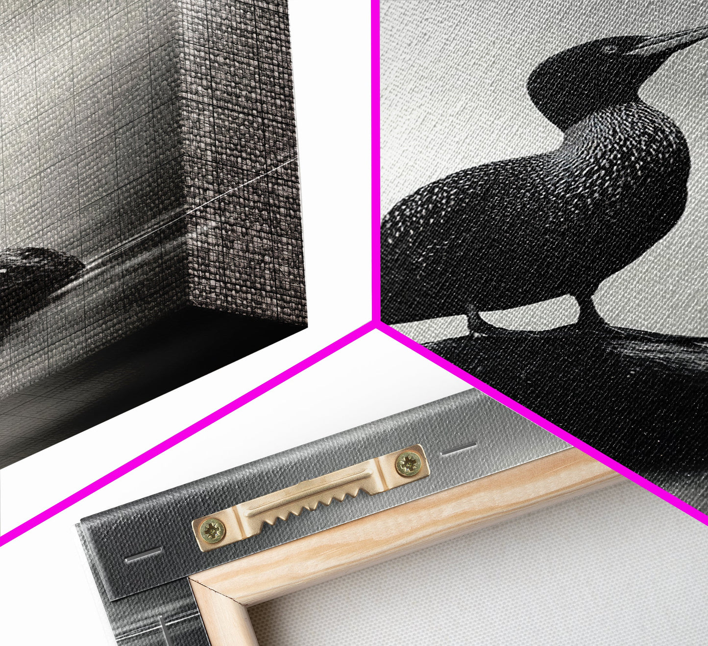 Loon on Rock, Morning Mist, Water Bird Focus, Canvas Print, Minimalist Animal Art, Office Decor, Tranquil Lake Scene Wall Art