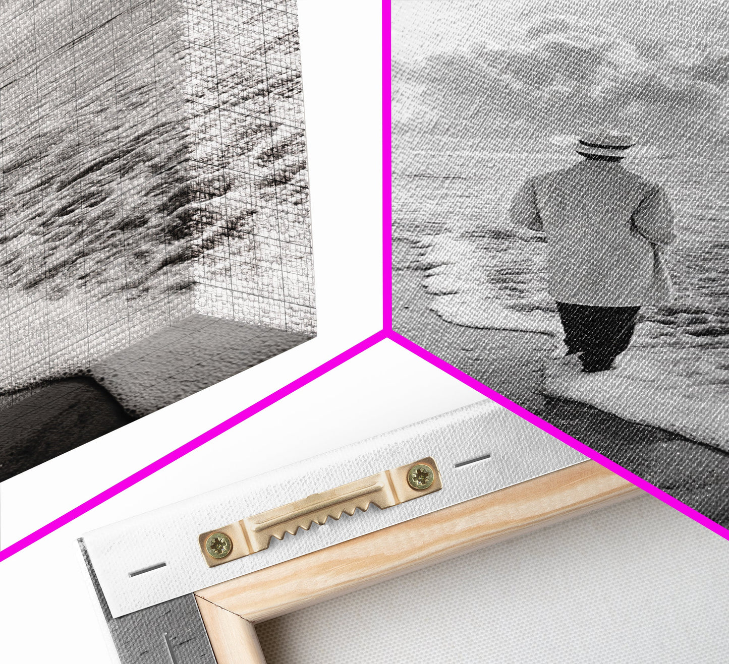 Man On Shore, Thoughtful Walk, Ocean Wanderer, Framed Canvas Print, Minimalist Fall Art, Bedroom Decor, Moody Coastal Scene