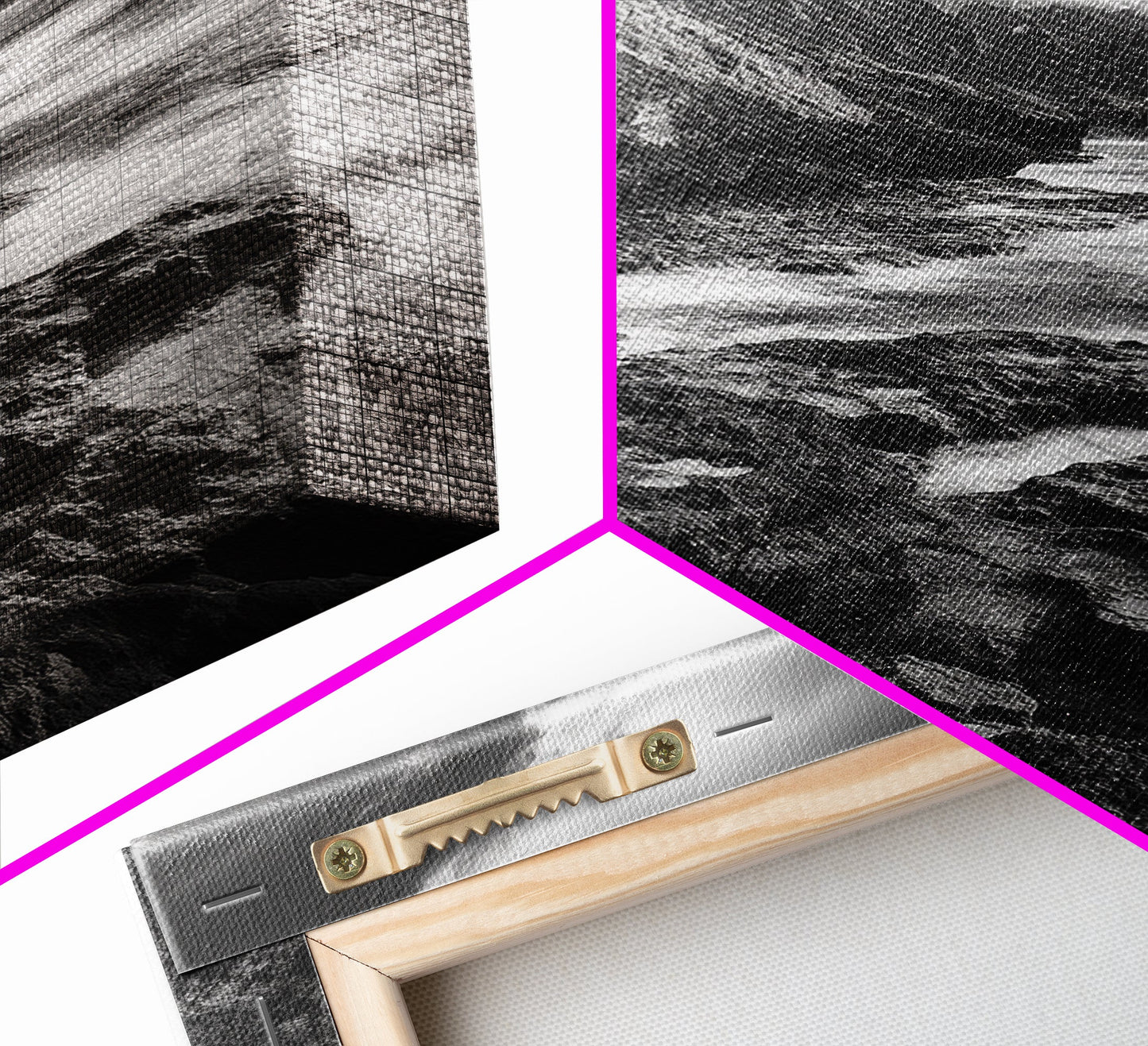 Coastal Cliffs, Ocean Horizon, Wild Waves, Framed Canvas Print, Bathroom Wall Art, Black and White Seascape, Coastal Decor, Moody Art