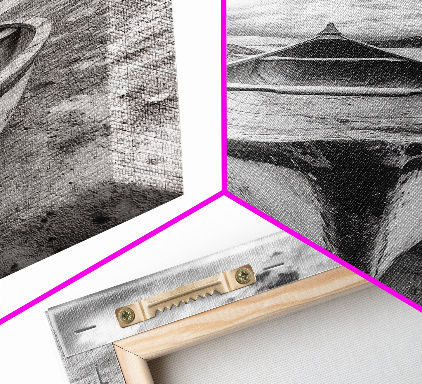 Canoe, Shoreline, Dramatic, Sky - canoe landscape Canvas Print, rustic wall art, entryway decor, nature photography, monochrome mountain