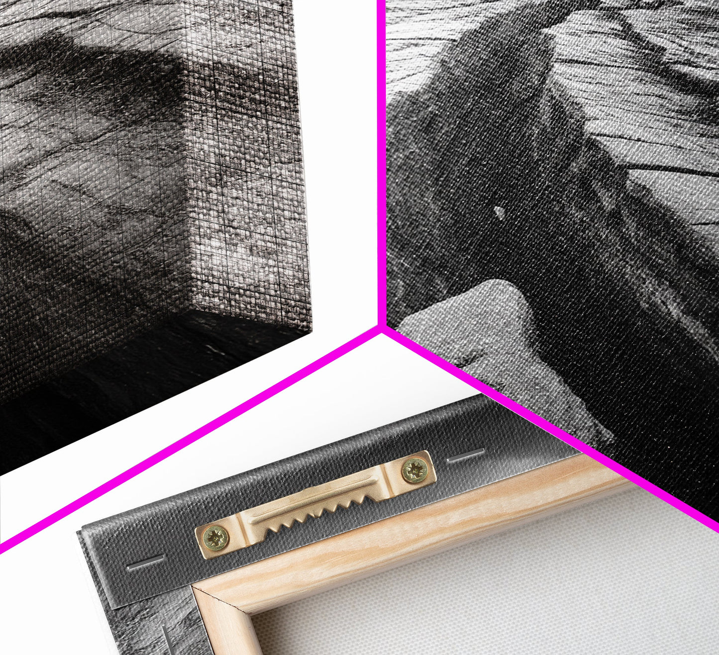 Coastal Rock Divide, Nature Pathway, Moody Beach Print, Living Room Decor, Framed Canvas Print, Minimalist Earthy Wall Art, Den Decor