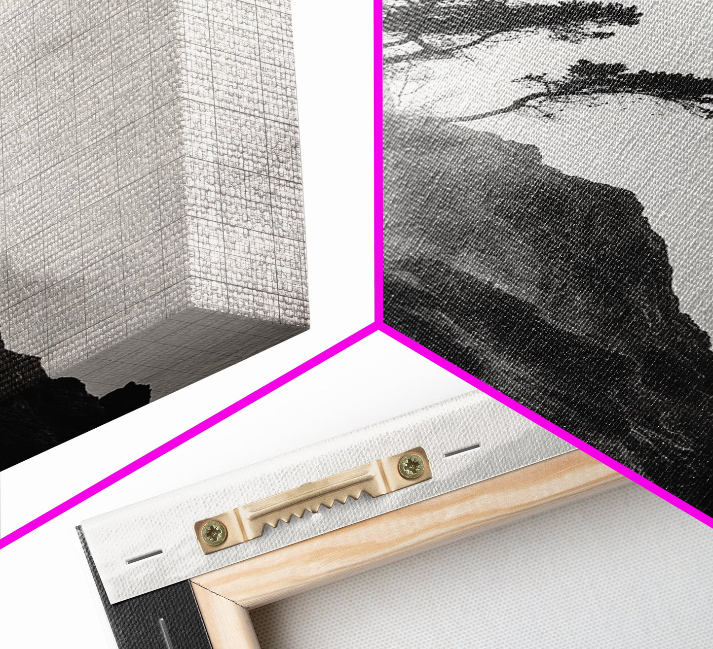 Lone Cliff Tree, Foggy Landscape, Nature Wall Decor, Framed Canvas Print, Minimalist Tree Art, Tranquil Living Room Wall Art