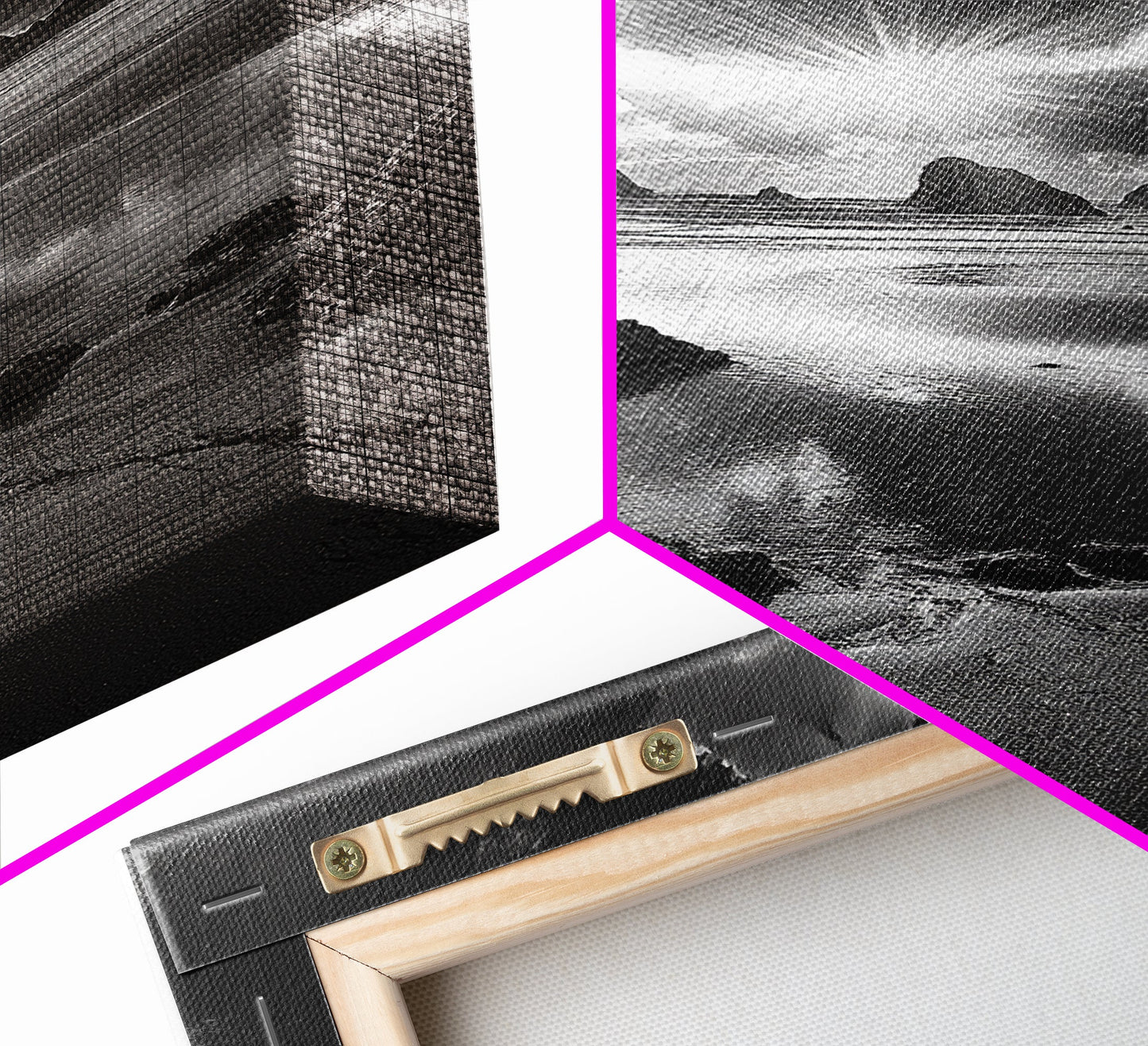 Dramatic Ocean Sunset, Coastal Mountains, Seascape Photography, Canvas Print, Stormy Sky Art, Living Room Focal Wall Decor