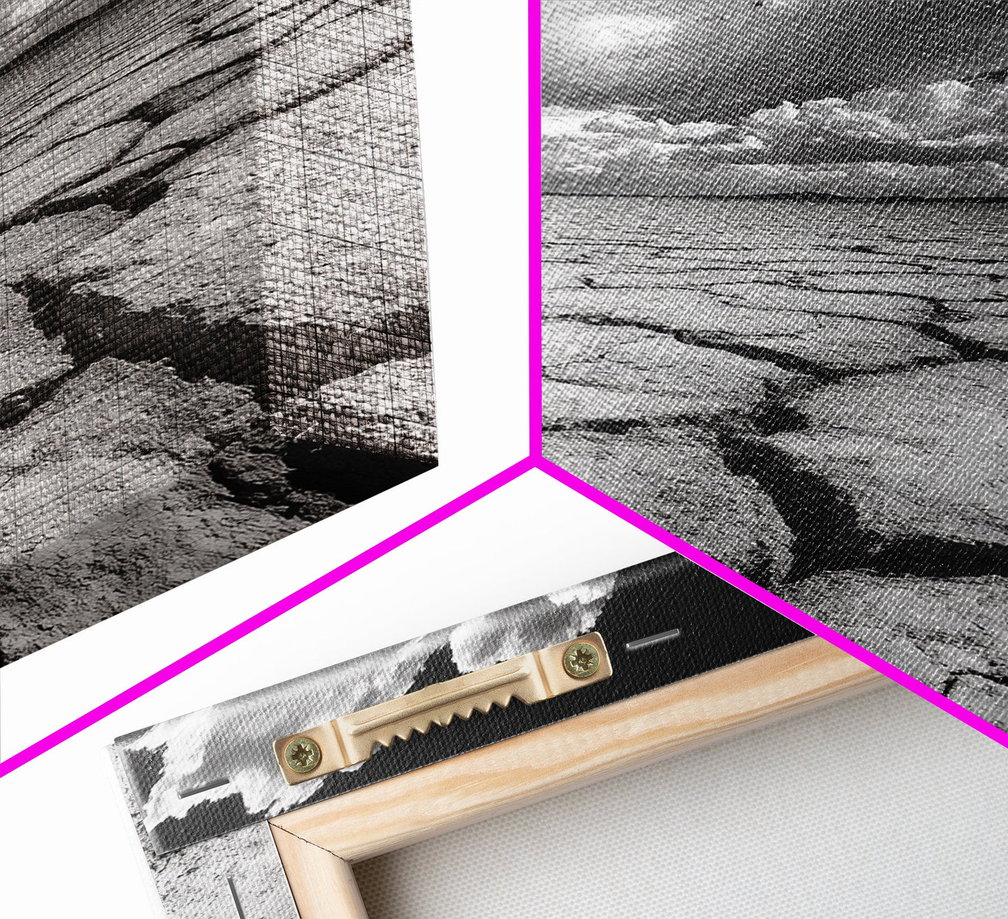 Cracked Earth, Storm Sky, Desert View, Framed Canvas Print, Dramatic Landscape Art, Modern Living Room Decor, Moody Minimalist Wall Art