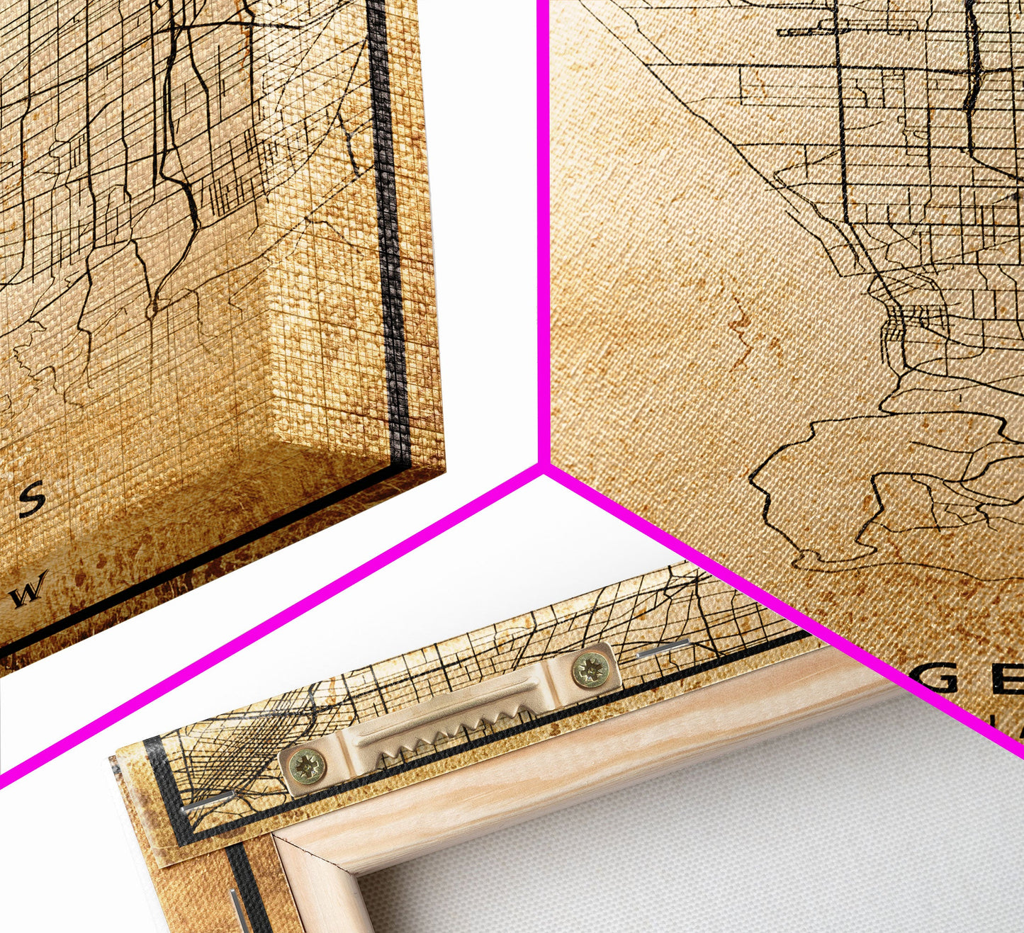 Los Angeles Vintage Map Print | Los Angeles Map | California Map Art | Los Angeles City Road Map Poster | Distressed / Retro LA Street Art