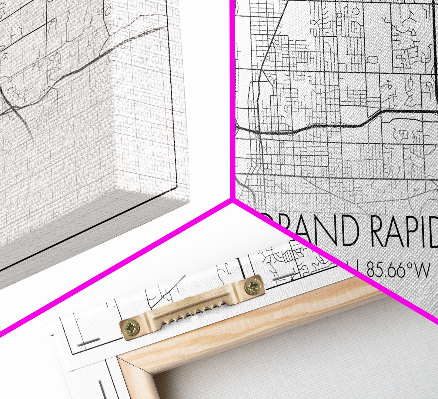 Grand Rapids City Map, Michigan Map, Map Art, Minimalist Art, Wall Art, Canvas Art, Graduation Gift, Modern Farmhouse Wall Art, Office Art