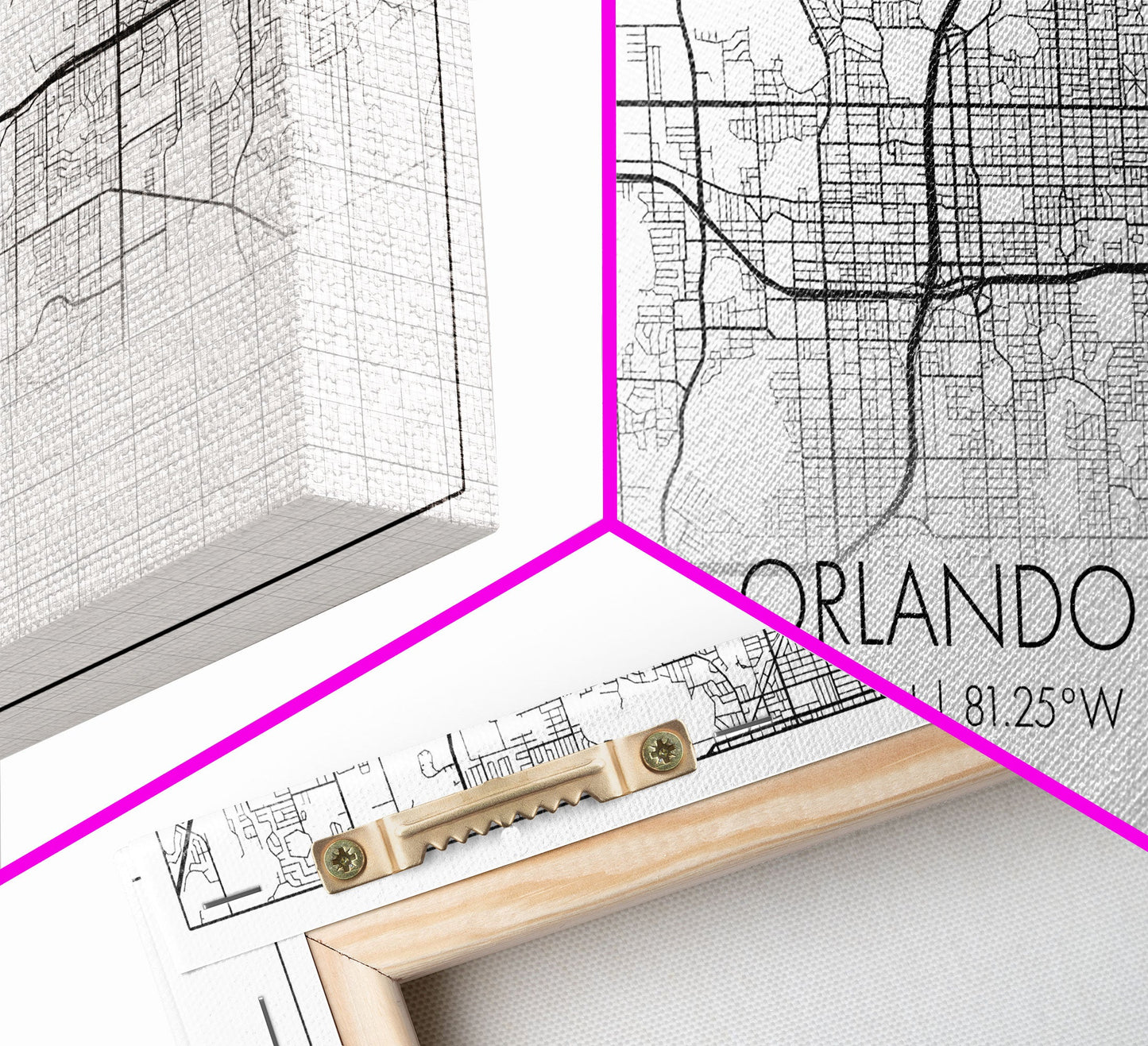 Orlando City Map, Florida Art, Map Print, Minimalist Wall Art, Wall Art, Canvas Art, New Homeowner Gift, Gaming Wall Décor, Wall Hanging
