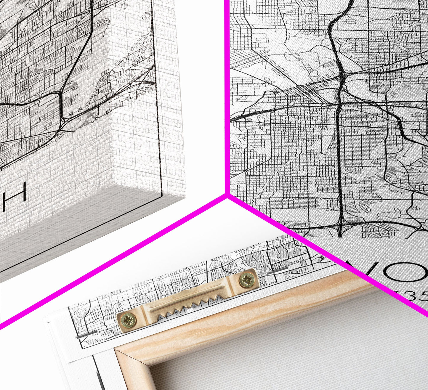 Fort Worth Street Map, Texas Map, City Map Art, Minimalist Art, Wall Art, Canvas Print, Travel Wall Art, Gifts For Women, Man Cave Décor