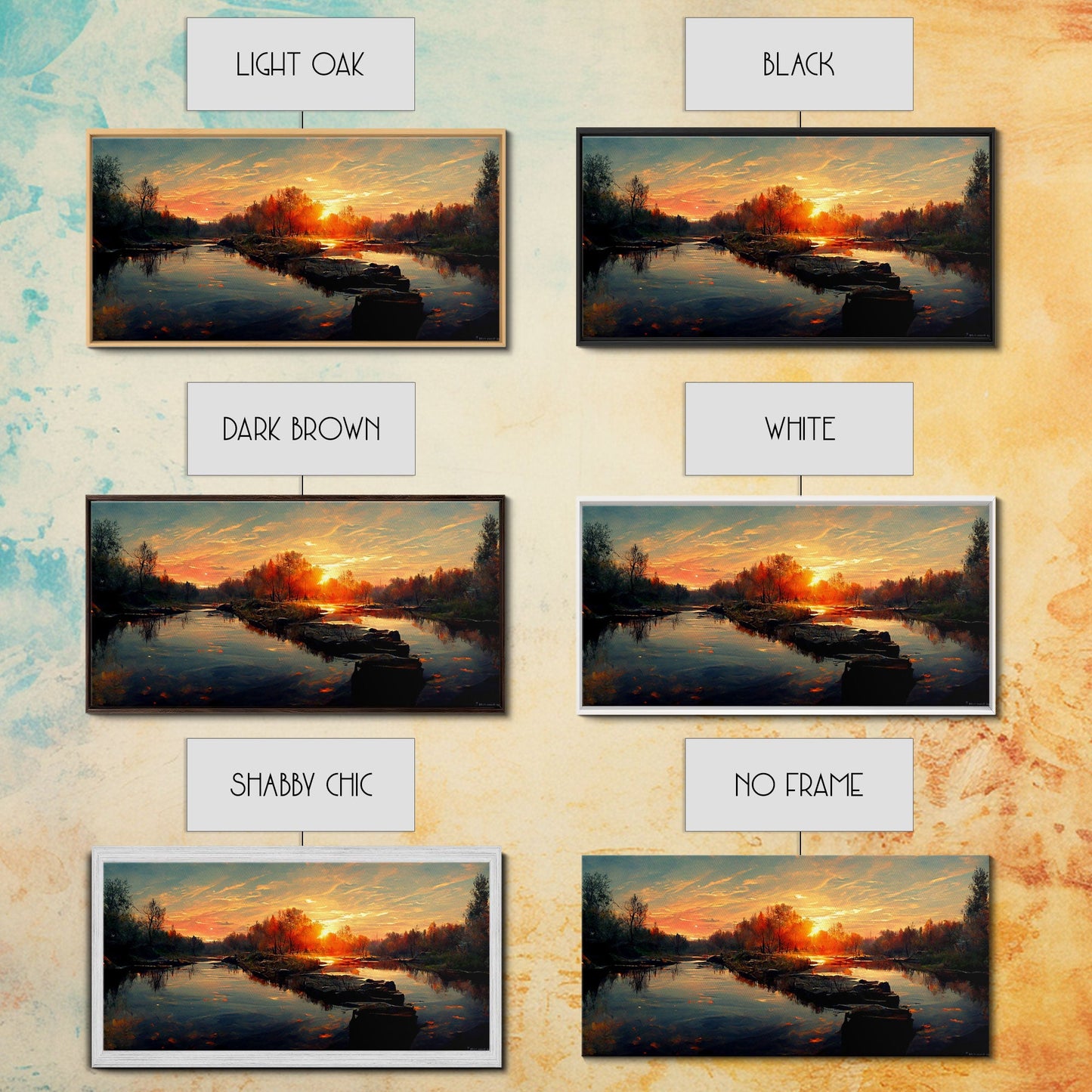 Lake Sunset Oil Painting On Canvas, Canvas Print, Ready to hang gallery wrapped nature canvas print, Lake Art, lake life oil painting style
