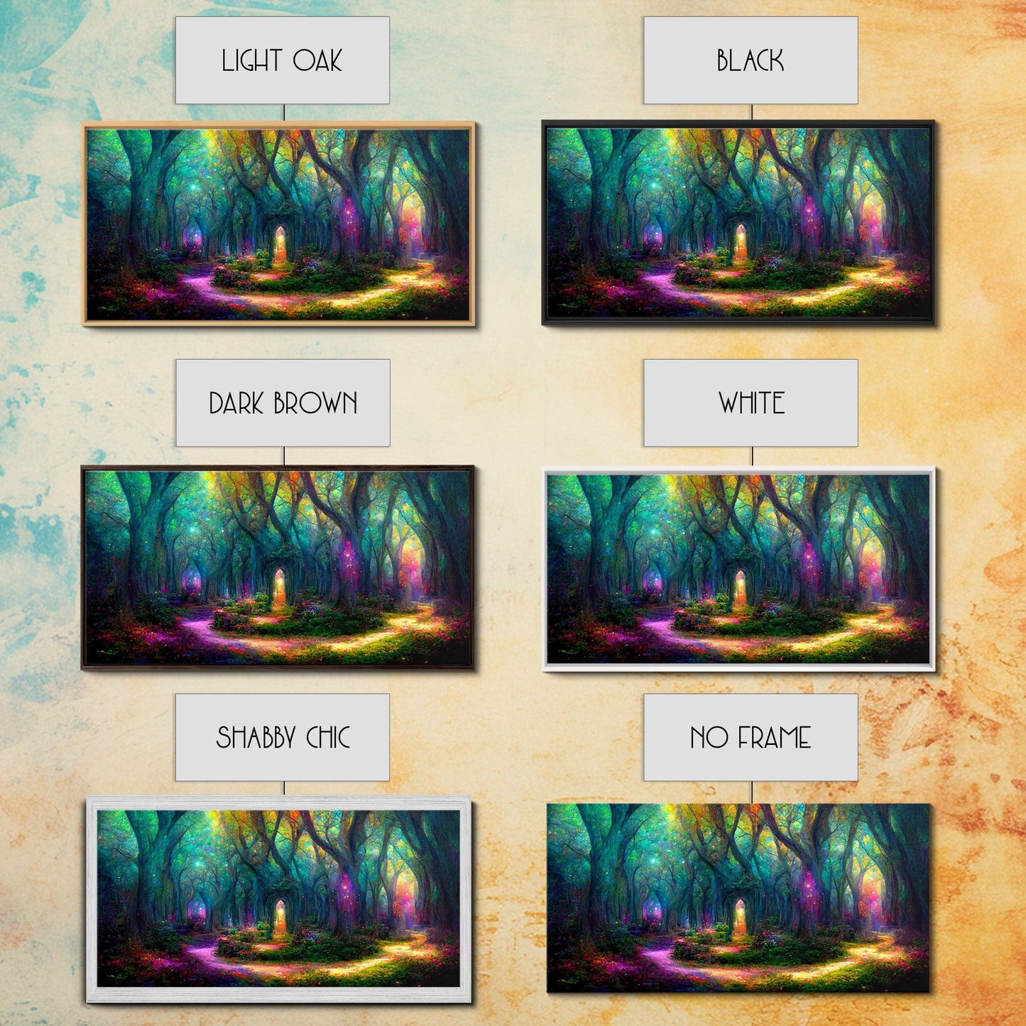 Fantasy wall art, canvas print, magical forest, fantasy landscape art, ready to hang wall art