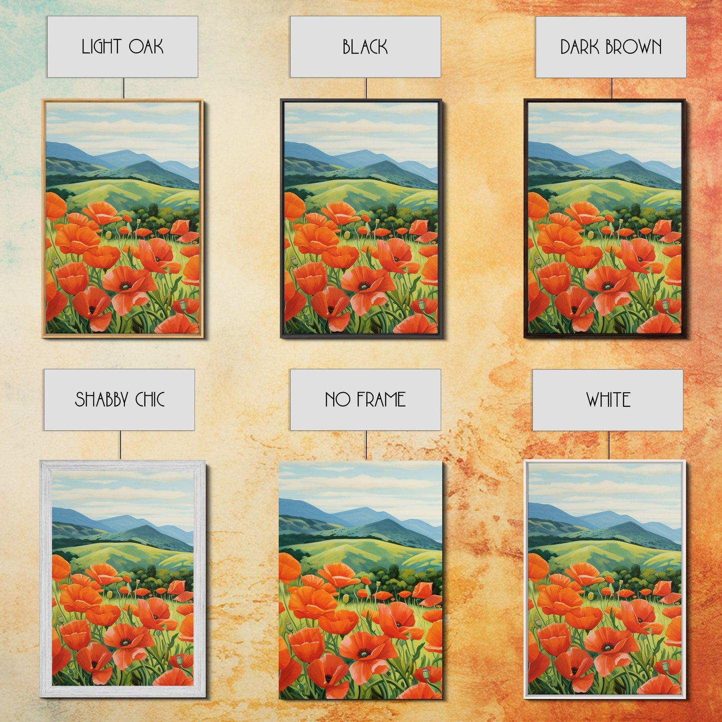 Poppies Wall Art, Meadow Wall Print, Wildflower Meadow, Canvas Print, Set Of 3 Prints, Wall Art, 3 Piece Wall Art, Southern Decor, RV Decor