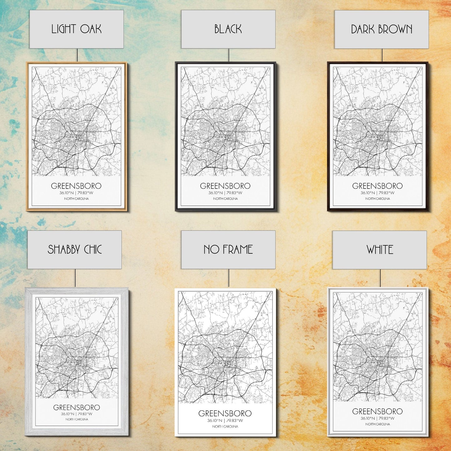 Greensboro Street Map, North Carolina Map, City Map Art, Minimalist Art, Wall Art, Canvas Print, Black And White, Unique Art, Traveler Gift