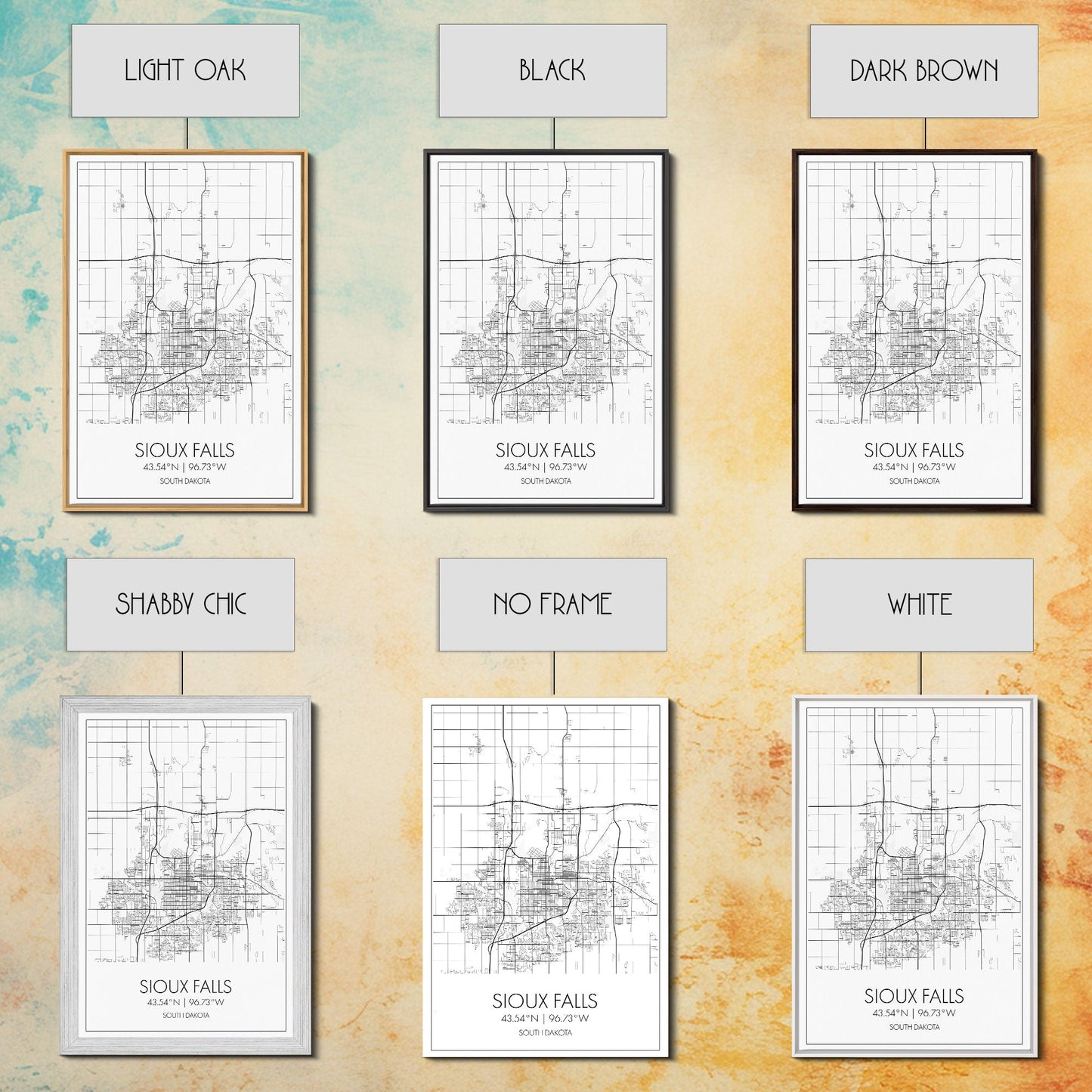 Sioux Falls Street Map, South Dakota Map, City Map Print, Minimalist Art, Wall Art, Canvas Print, Dorm Room Décor, Gifts For Her