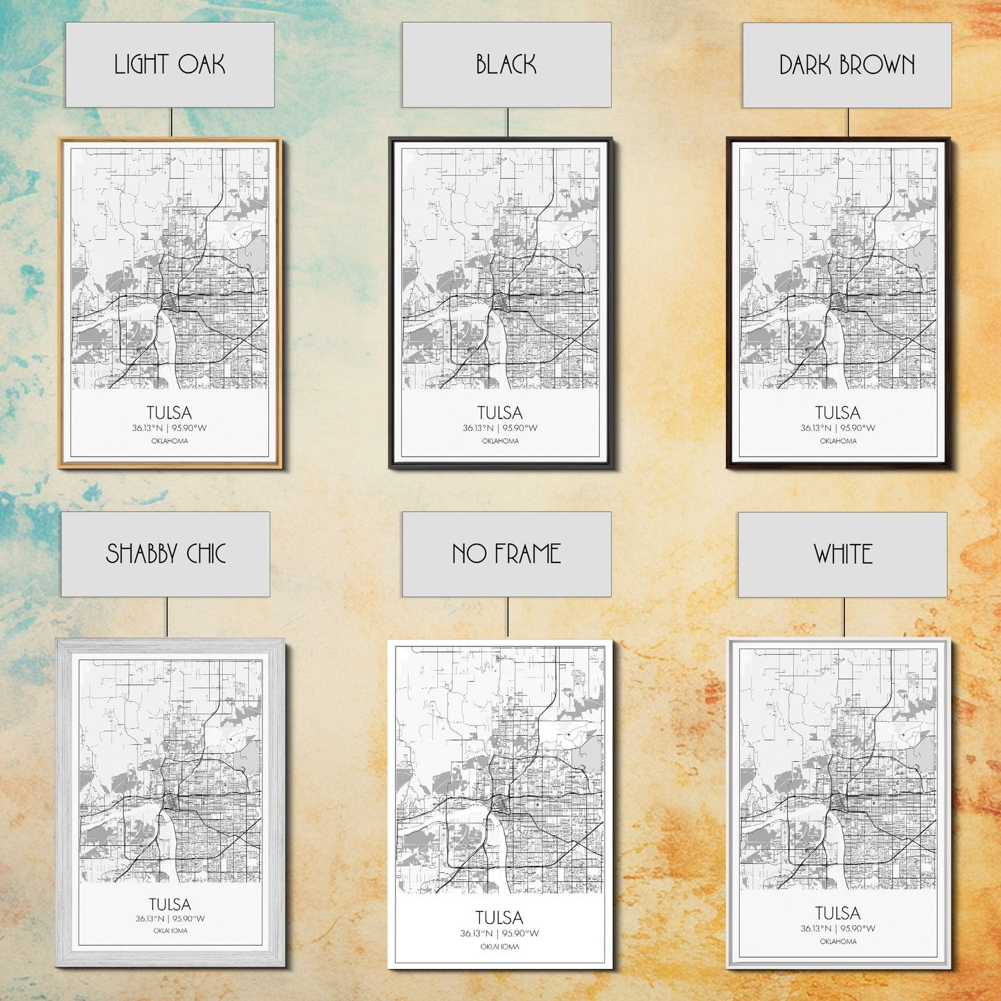 Tulsa Street Map, Oklahoma Map, City Map Print, Modern Wall Art, Wall Art, Canvas Print, Dorm Room Décor, Gift For Husband, Travel Art Print