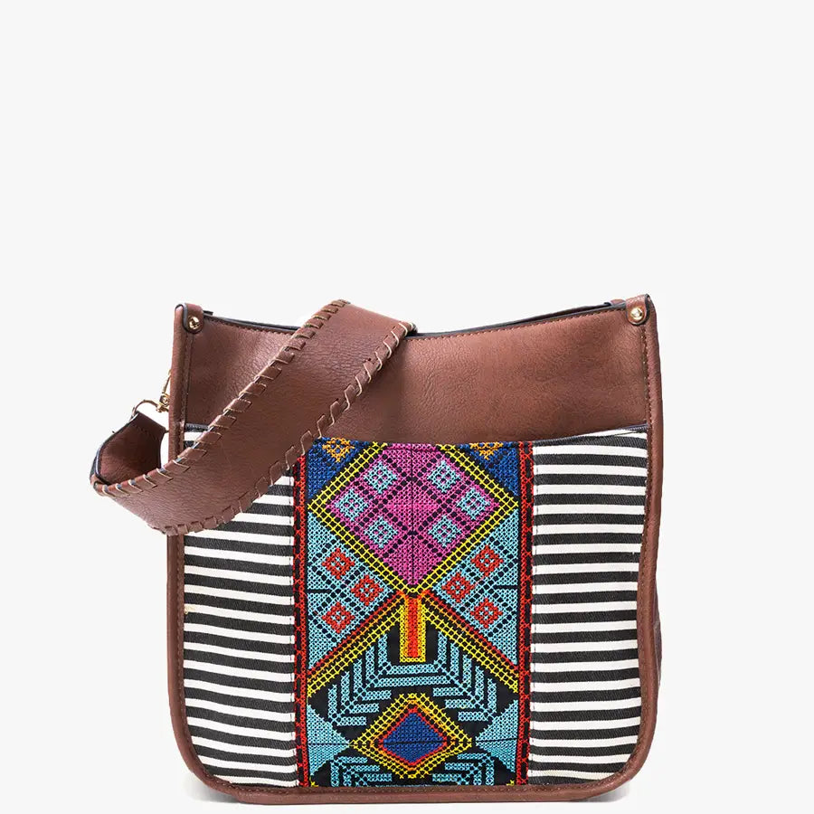River Aztec Embroidered Satchel Purse