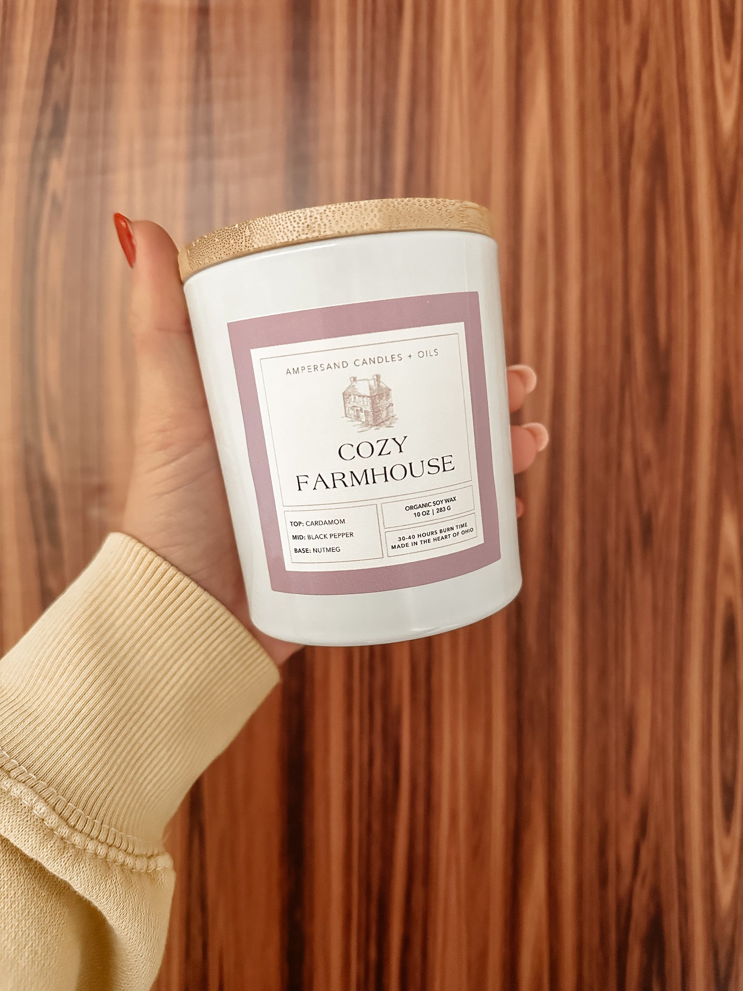 Cozy Farmhouse Beeswax Candle