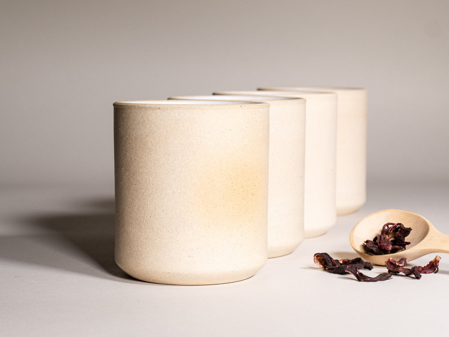 Smoothie Cup Ice White Sandy 14 oz Stoneware