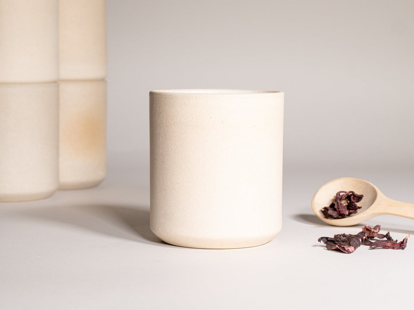 Smoothie Cup Ice White Sandy 14 oz Stoneware