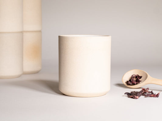 Smoothie Cup Ice White Sandy 14 oz Stoneware