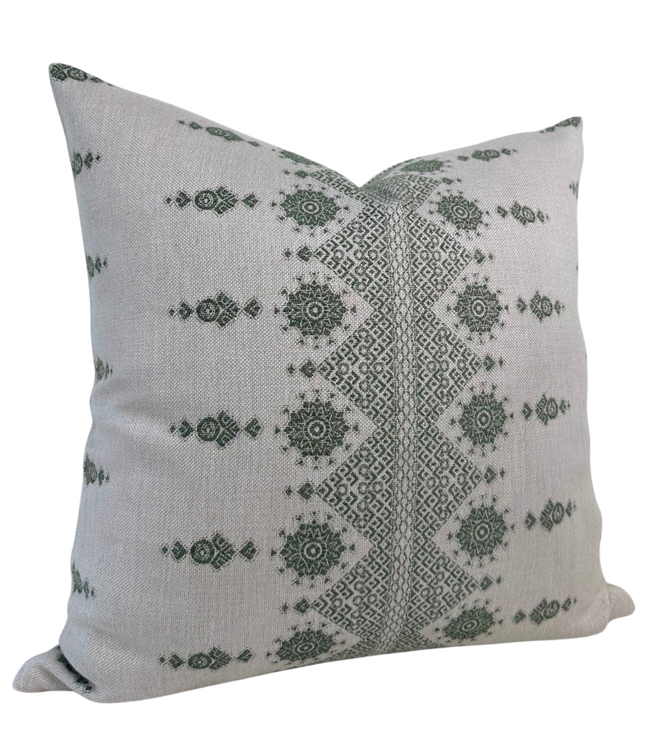 Carmania Pillow Cover in Green, Indoor Outdoor Pillows, Peter Dunham Textiles