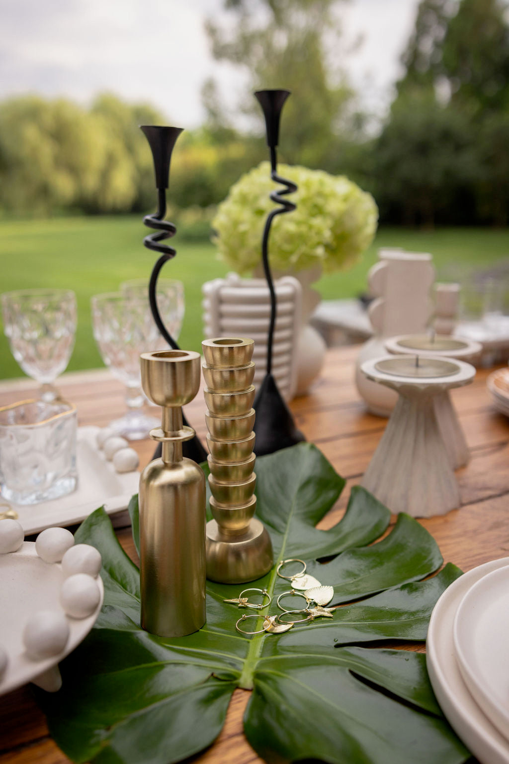 BLEACHED TALL WOOD PILLAR CANDLE HOLDER
