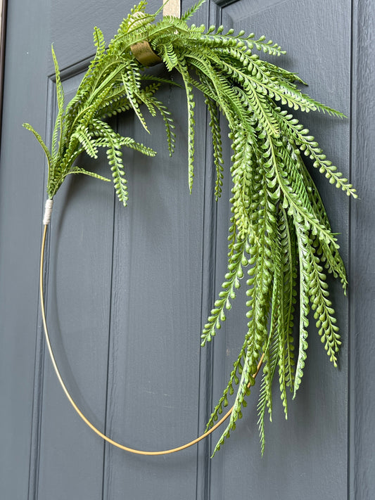 Modern Greenery Hoop Wreath