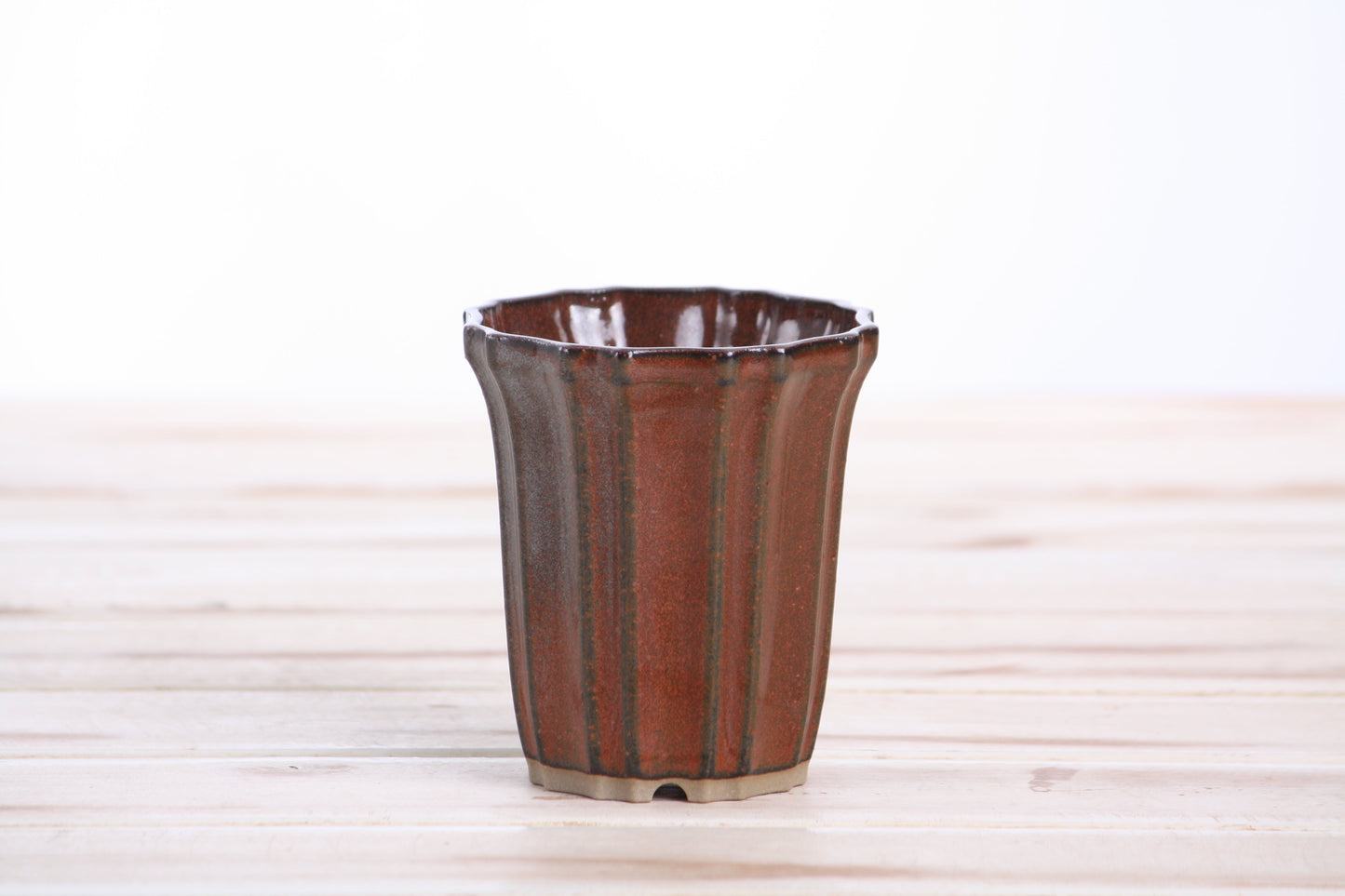 Willow Bonsai Ceramics Flower Design Cascade Bonsai Pot 3 Inch – Elegant Tall Ceramic Bonsai & Succulent Planter, High‑Fired Frost‑Proof Stoneware with Drainage & Wiring Holes, Handmade in USA (Sunset)