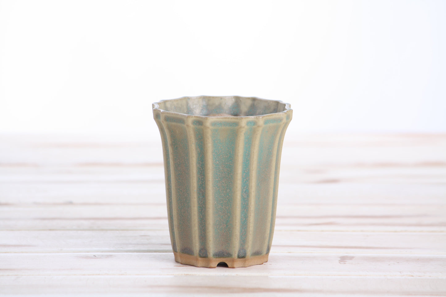 Willow Bonsai Ceramics Flower Design Cascade Bonsai Pot 3 Inch – Elegant Tall Ceramic Bonsai & Succulent Planter, High‑Fired Frost‑Proof Stoneware with Drainage & Wiring Holes, Handmade in USA (Speckled Moss)