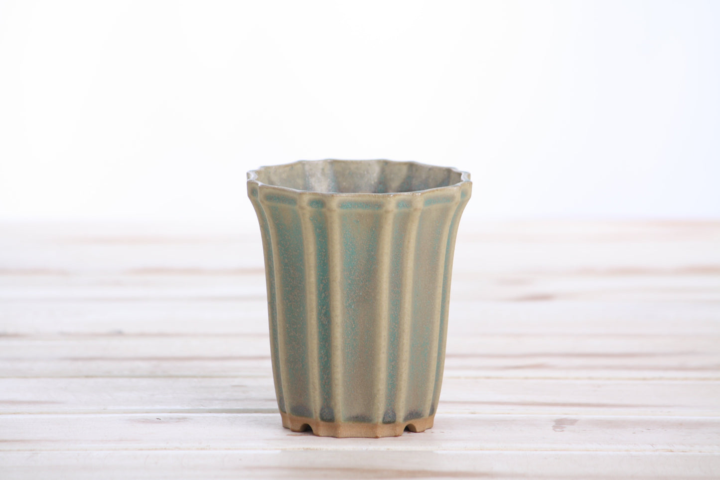 Willow Bonsai Ceramics Flower Design Cascade Bonsai Pot 3 Inch – Elegant Tall Ceramic Bonsai & Succulent Planter, High‑Fired Frost‑Proof Stoneware with Drainage & Wiring Holes, Handmade in USA (Speckled Moss)