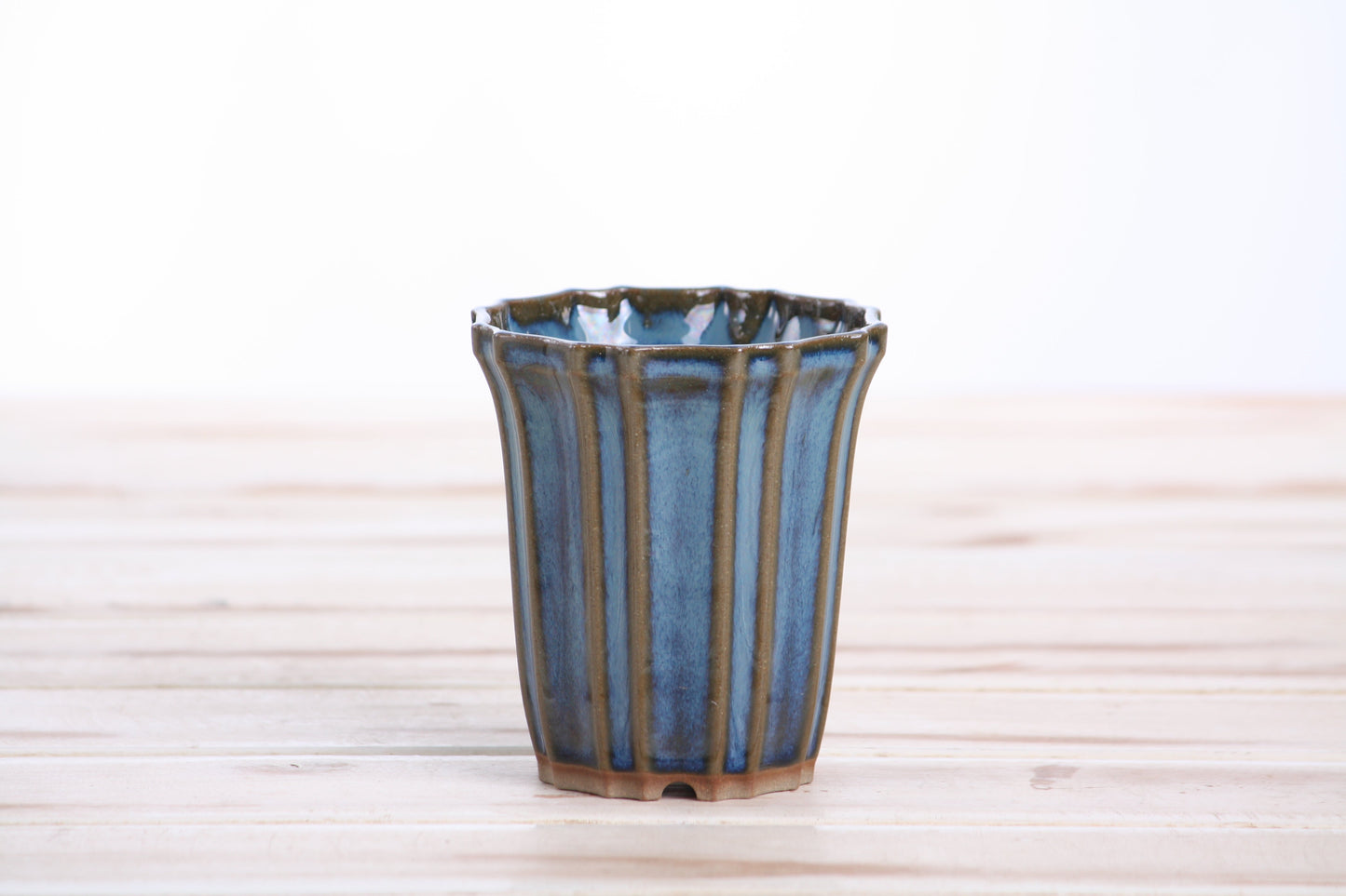 Willow Bonsai Ceramics Flower Design Cascade Bonsai Pot 3 Inch – Elegant Tall Ceramic Bonsai & Succulent Planter, High‑Fired Frost‑Proof Stoneware with Drainage & Wiring Holes, Handmade in USA (Peacock 2025)