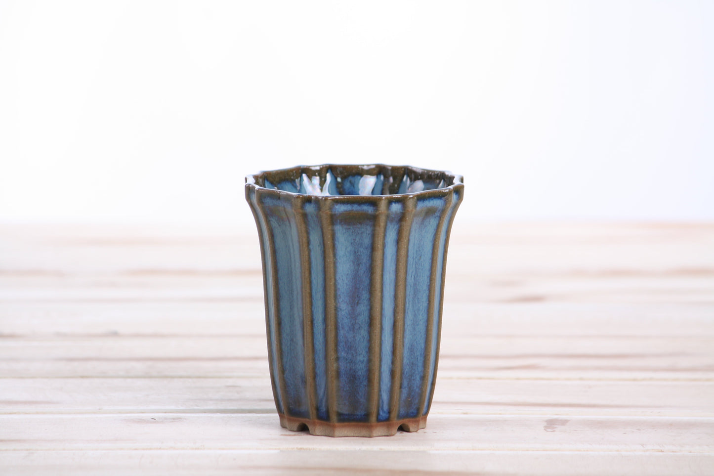 Willow Bonsai Ceramics Flower Design Cascade Bonsai Pot 3 Inch – Elegant Tall Ceramic Bonsai & Succulent Planter, High‑Fired Frost‑Proof Stoneware with Drainage & Wiring Holes, Handmade in USA (Peacock 2025)