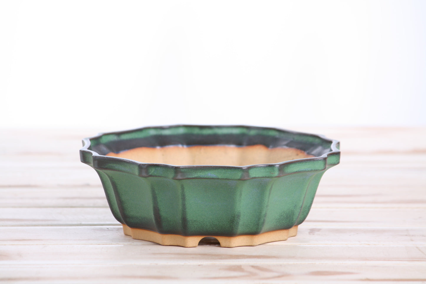 Willow Bonsai Ceramics Flower Design Bonsai Pot 6.5 Inch – Elegant Ceramic Bonsai & Succulent Planter, High‑Fired Frost‑Proof Stoneware with Drainage & Wiring Holes, Handmade in USA (Avocado)