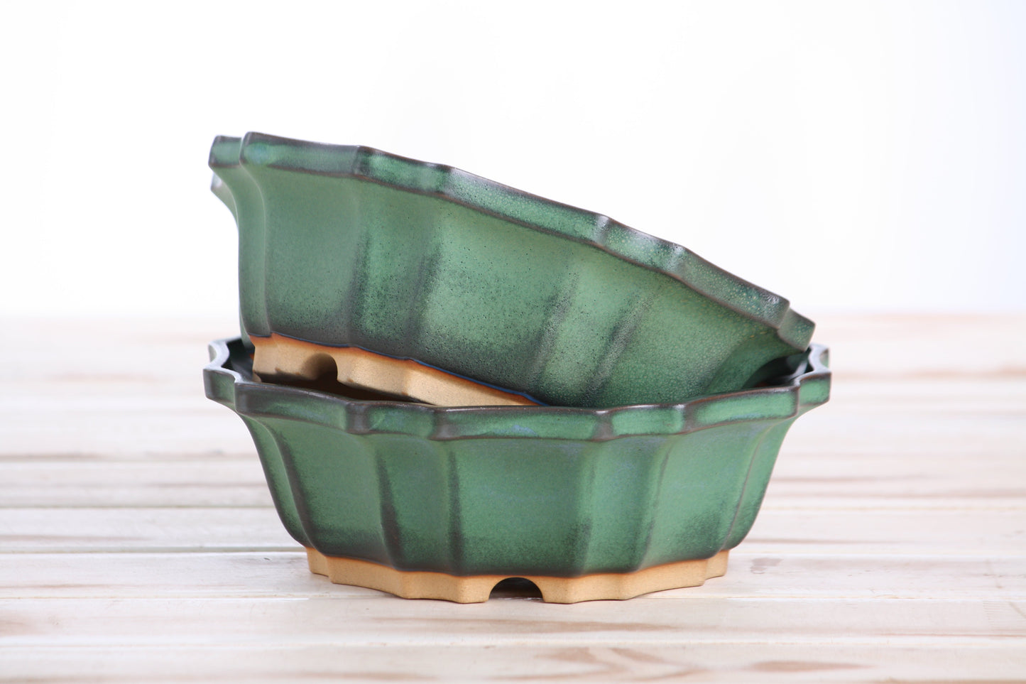 Willow Bonsai Ceramics Flower Design Bonsai Pot 6.5 Inch – Elegant Ceramic Bonsai & Succulent Planter, High‑Fired Frost‑Proof Stoneware with Drainage & Wiring Holes, Handmade in USA (Avocado)